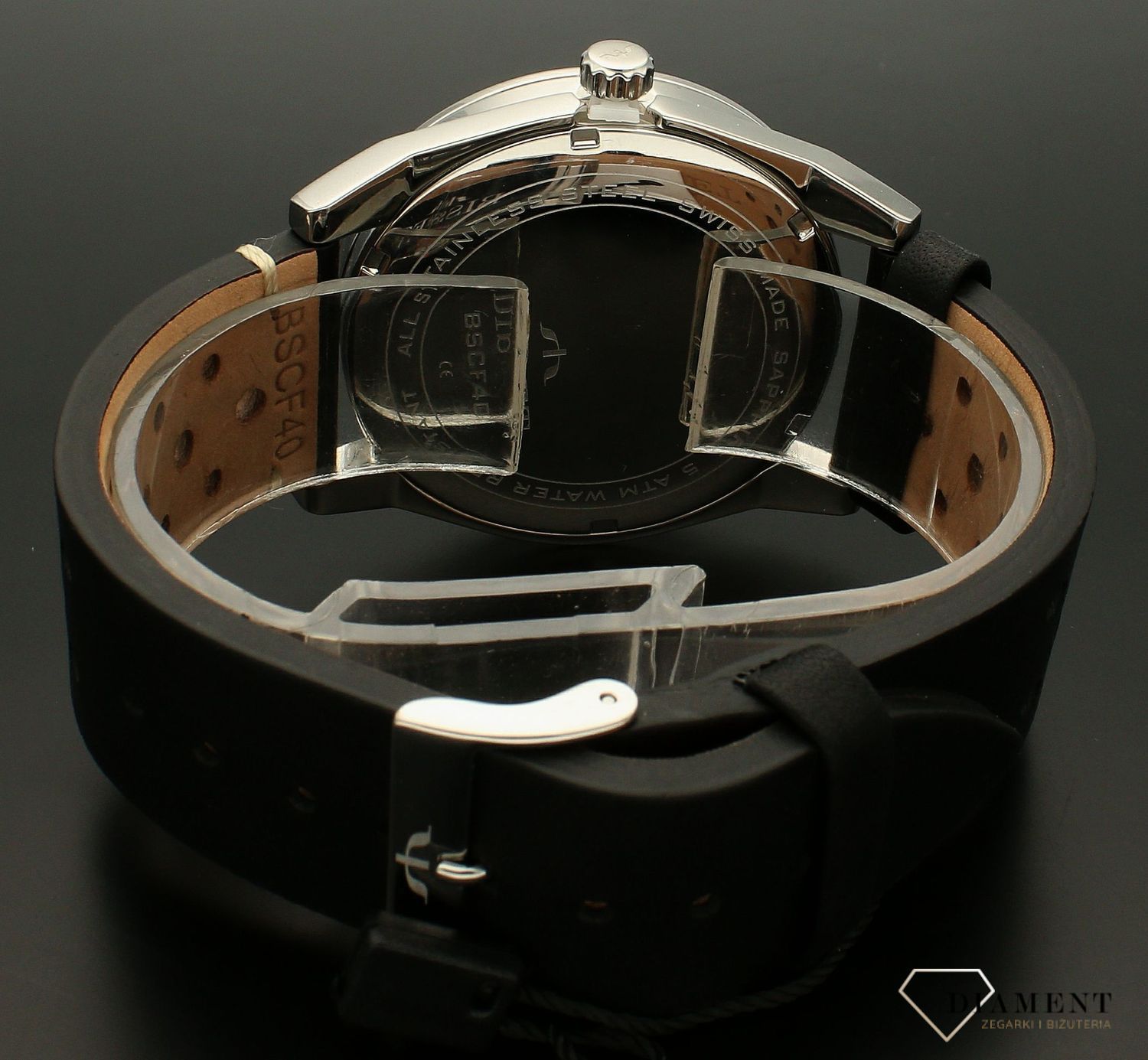 Zegarek męski Bisset na czarnym pasku BSCF40 srebrny. Zegarek męski Bisset. Męski zegarek z szafirem. Męski zegarek Bisset na czarnym pasku. Zegarek męski Bisset idealny na prezent..jpg